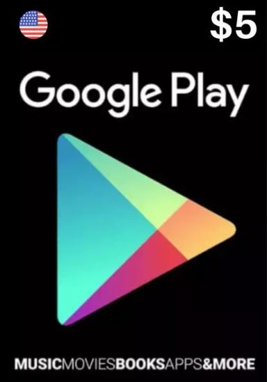USA Google Play 5 USD Dovanų Kortelė cover image