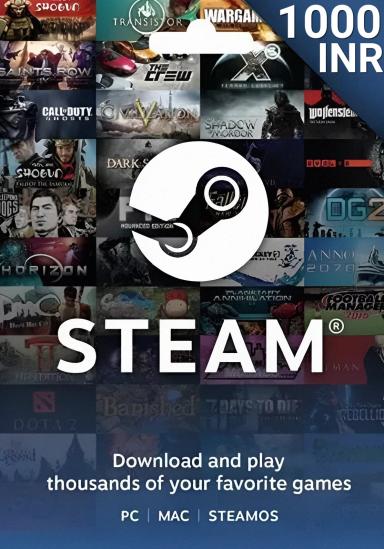 India Steam 1000 INR Gift Card cover image