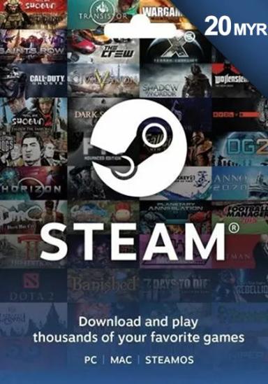 Malaizija Steam 20 MYR Dovanų Kortelė cover image