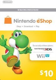 JAV Nintendo 10 USD eShop Dovanų Kortelė